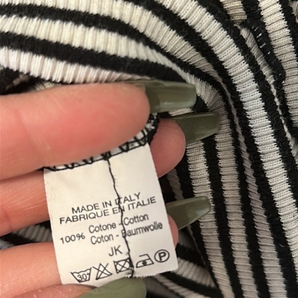 Brandy Melville John Galt Black and White Striped Crop Top - Picture 6 of 7